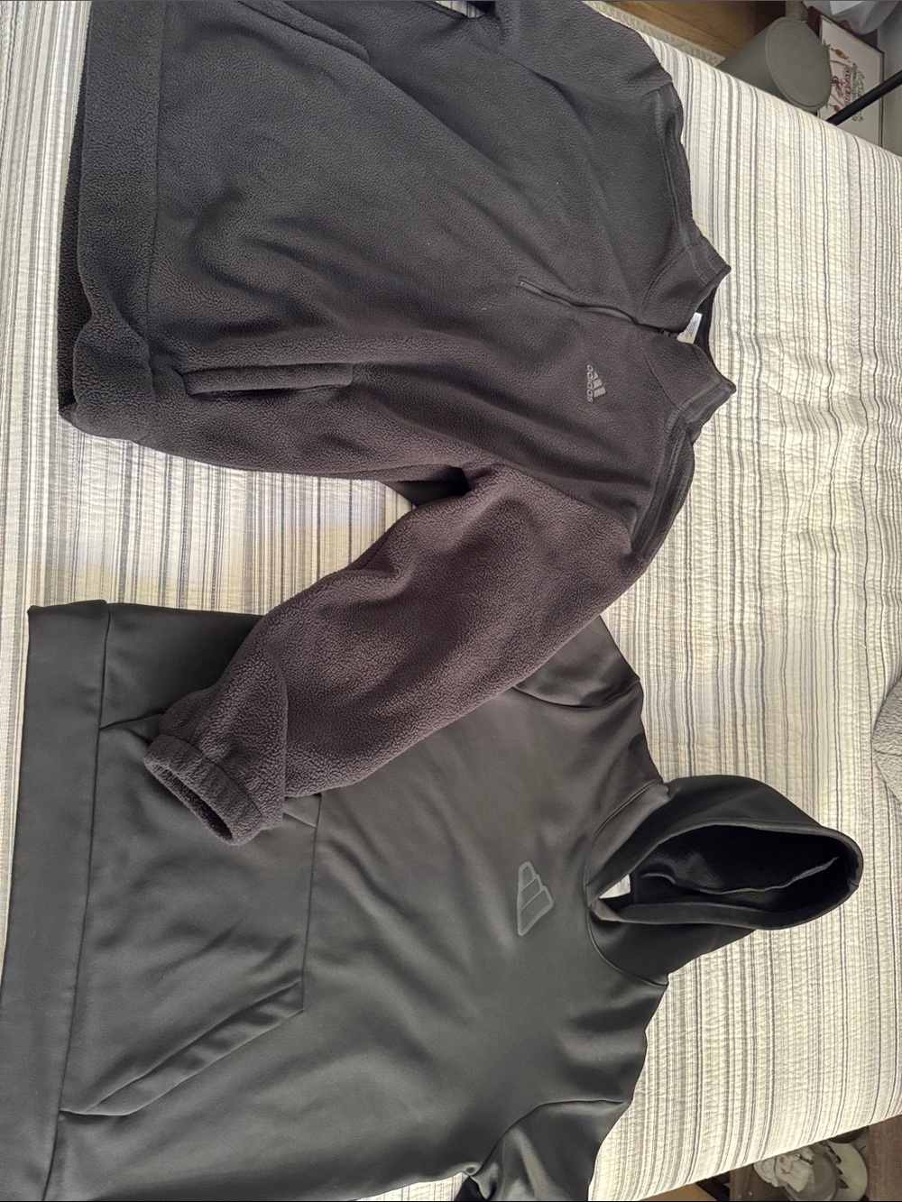 adidas boys Black Fleece Pullover and Black Hooded Sweatshirt Set